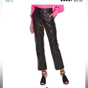 Cara Santana apt 9 NWT FAUX LEATHER CARGO PANTS spring party formal casual nwot